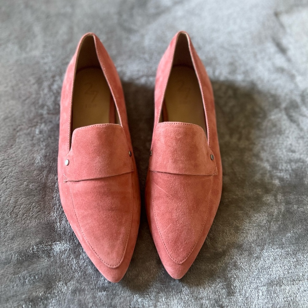 Elegant Pink Suede Loafers